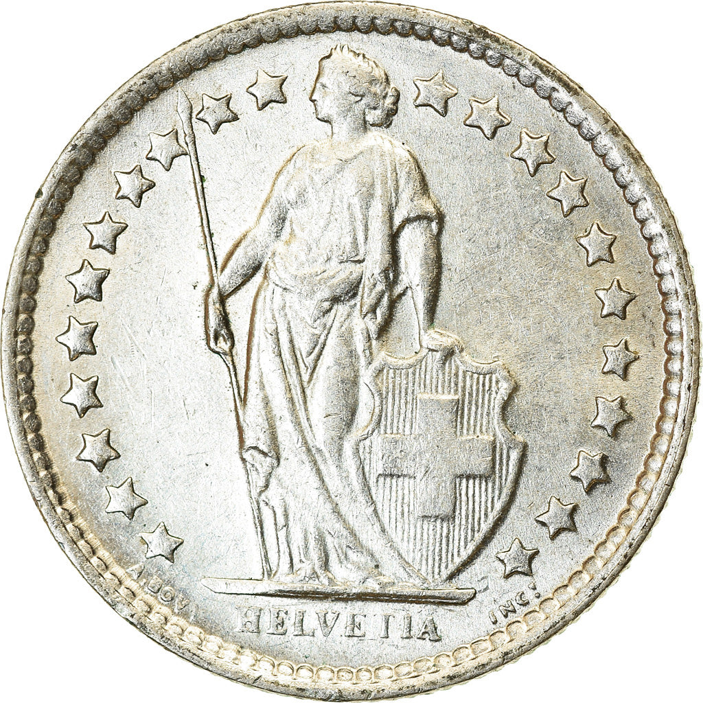Coin, Switzerland, 1/2 Franc, 1964, Bern, MS(63), Silver, KM:23