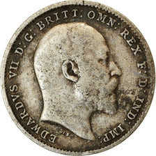 Coin, Great Britain, Edward VII, 3 Pence, 1902, VF(30-35), Silver, KM:797.1