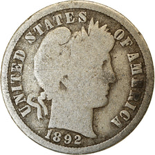 Moneda, Estados Unidos, Barber Dime, Dime, 1892, U.S. Mint, New Orleans, BC+