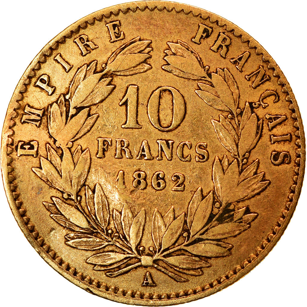 Coin, France, Napoleon III, Napoléon III, 10 Francs, 1862, Paris, VF(30-35)