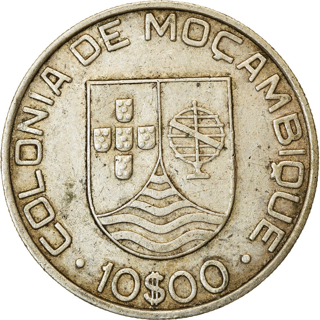 Coin, Mozambique, 10 Escudos, 1936, EF(40-45), Silver, KM:67