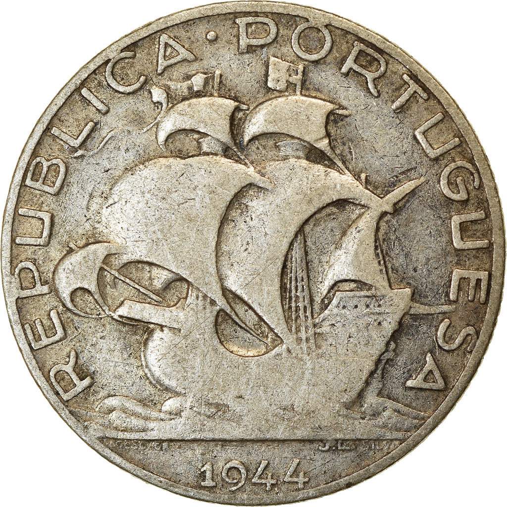 Coin, Portugal, 2-1/2 Escudos, 1944, EF(40-45), Silver, KM:580