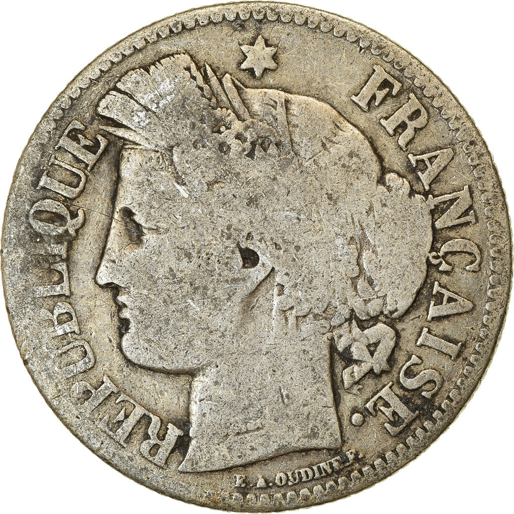 Münze, Frankreich, Cérès, 2 Francs, 1871, Bordeaux, S, Silber, KM:816.2