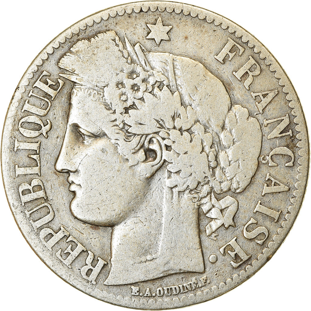 Münze, Frankreich, Cérès, 2 Francs, 1871, Bordeaux, S, Silber, KM:817.2