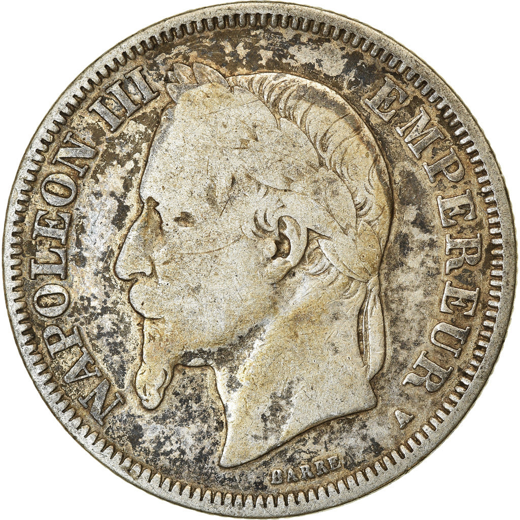 Moneta, Francja, Napoleon III, Napoléon III, 2 Francs, 1868, Paris, VF(20-25)