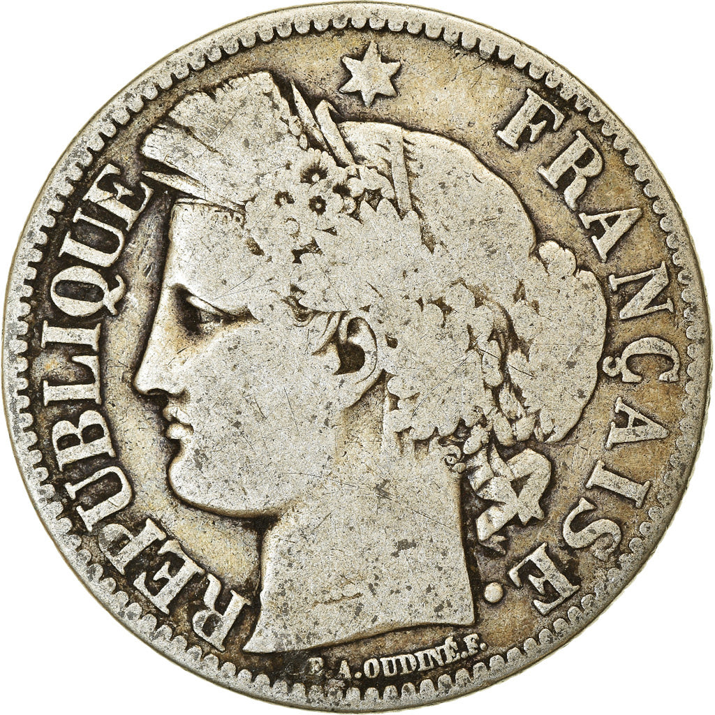 Coin, France, Cérès, 2 Francs, 1870, Paris, VF(20-25), Silver, KM:817.1