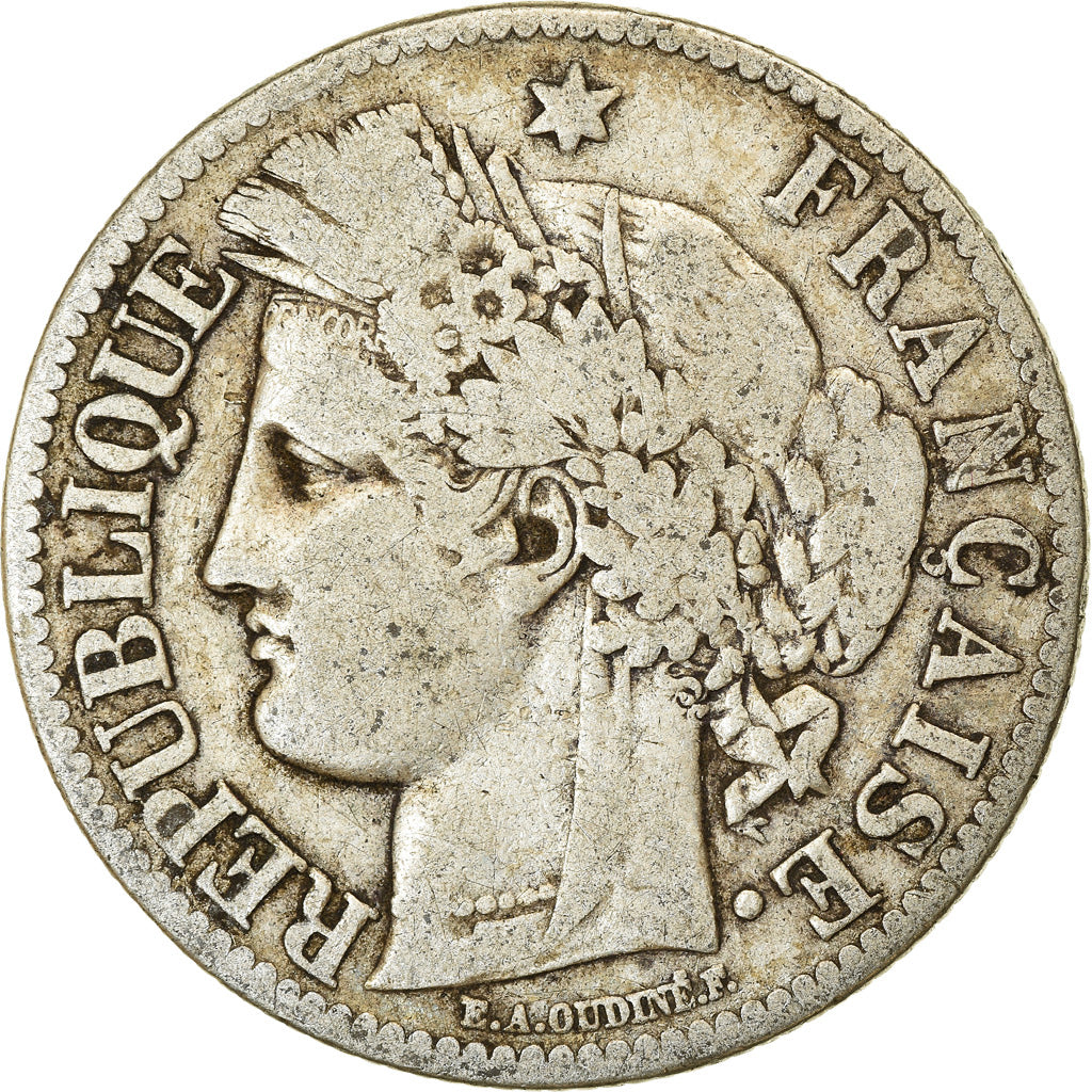 Münze, Frankreich, Cérès, 2 Francs, 1872, Paris, S, Silber, KM:817.1