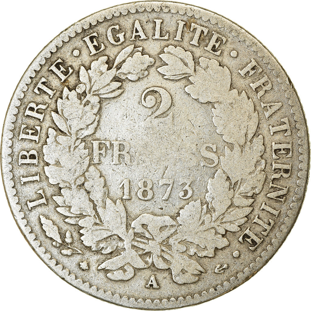 Münze, Frankreich, Cérès, 2 Francs, 1873, Paris, S, Silber, KM:817.1