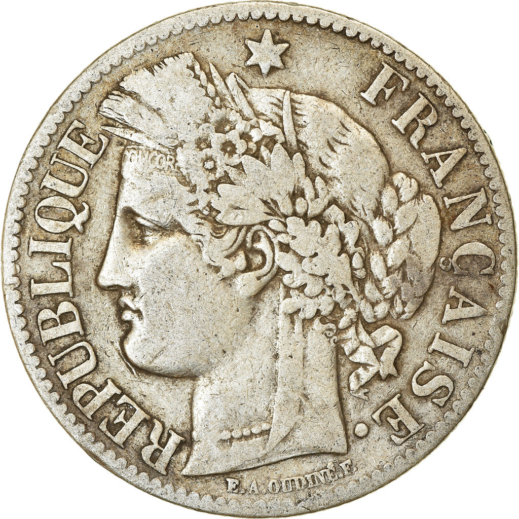 Coin, France, Cérès, 2 Francs, 1887, Paris, VF(20-25), Silver, KM:817.1