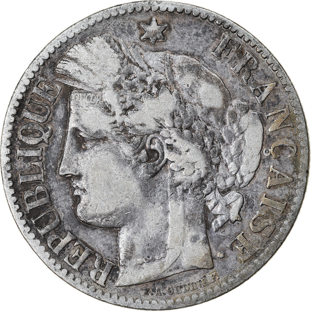 Moeda, França, Cérès, 2 Francs, 1887, Paris, VF(20-25), Prata, KM:817.1