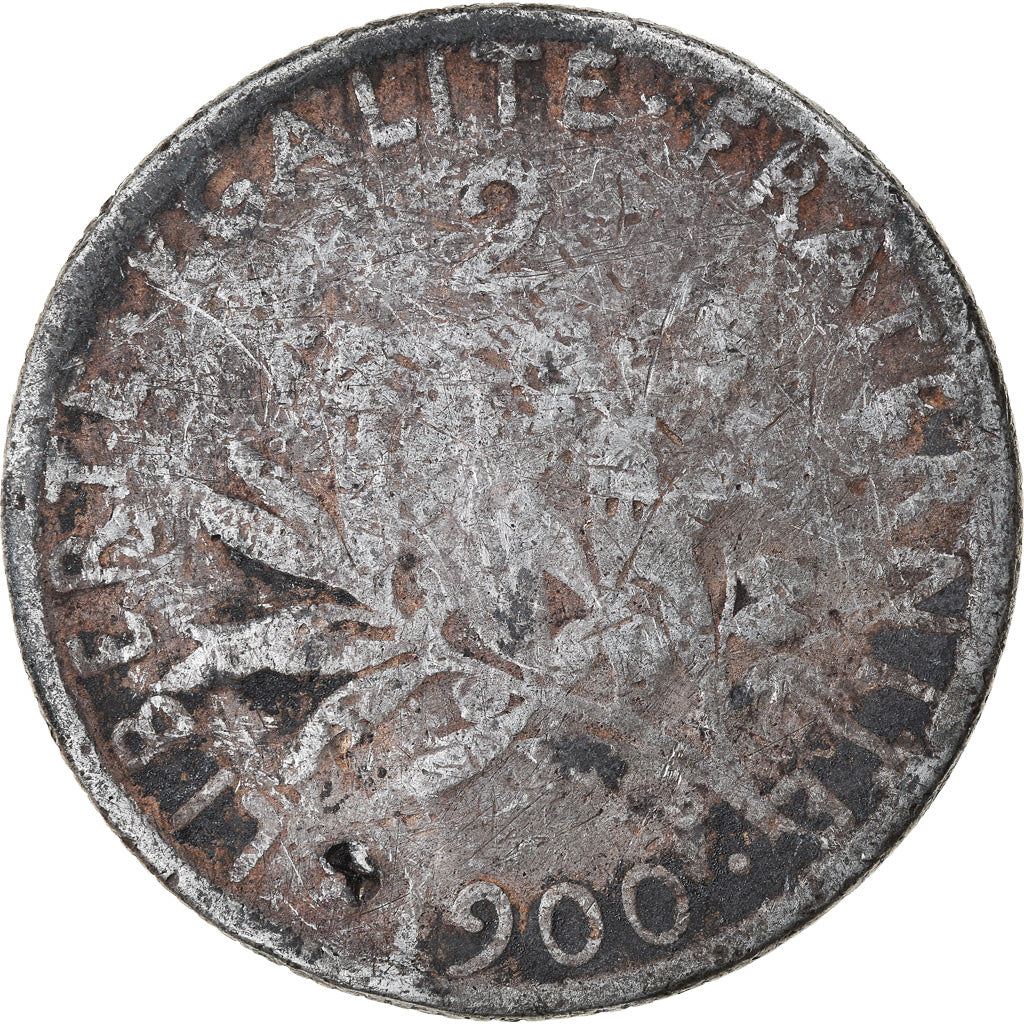 Coin, France, Semeuse, 2 Francs, 1900, Paris, VG(8-10), Silver, KM:845.1
