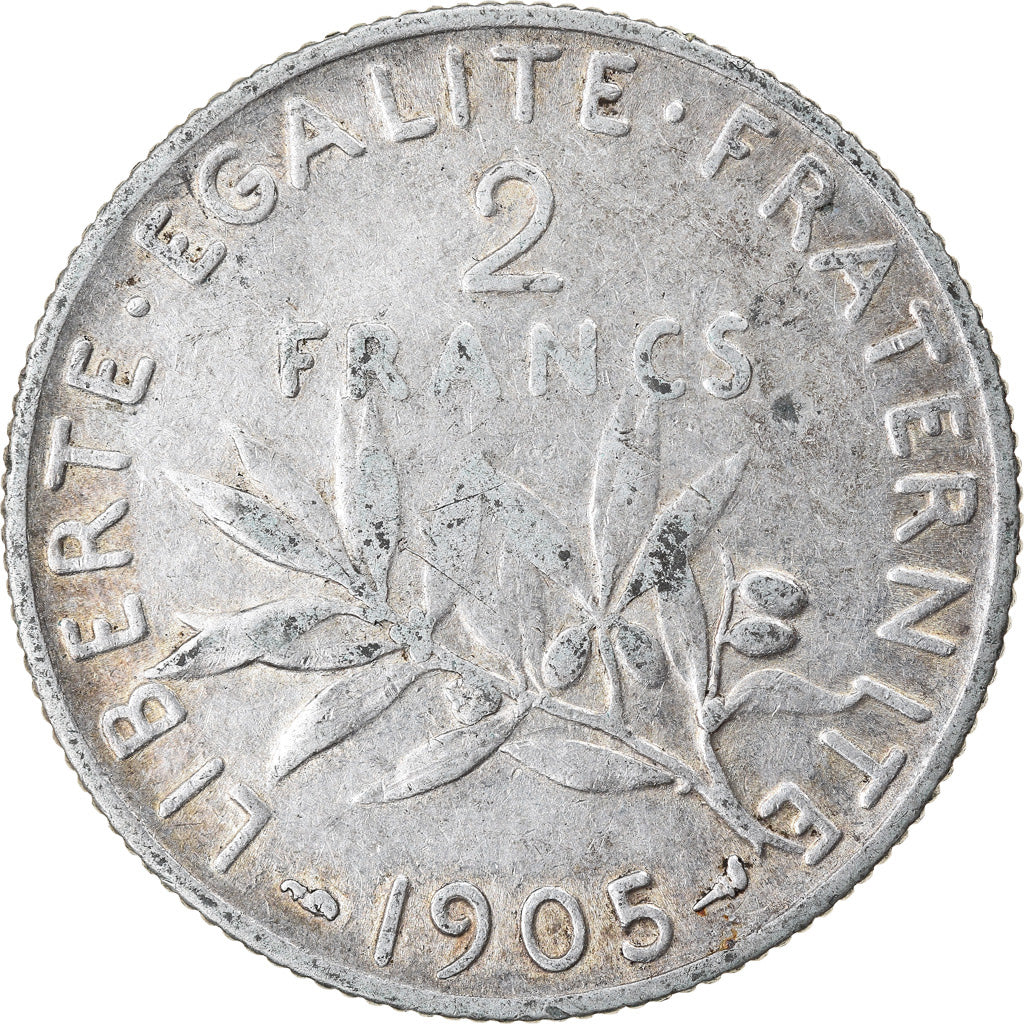 Coin, France, Semeuse, 2 Francs, 1905, Paris, VF(30-35), Silver, KM:845.1