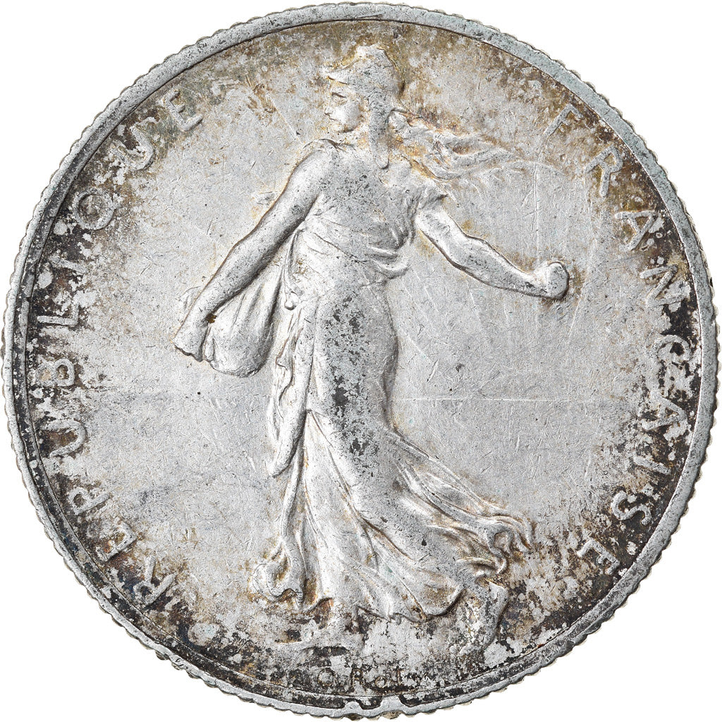 Munten, Frankrijk, Semeuse, 2 Francs, 1910, Paris, ZF+, Zilver, KM:845.1