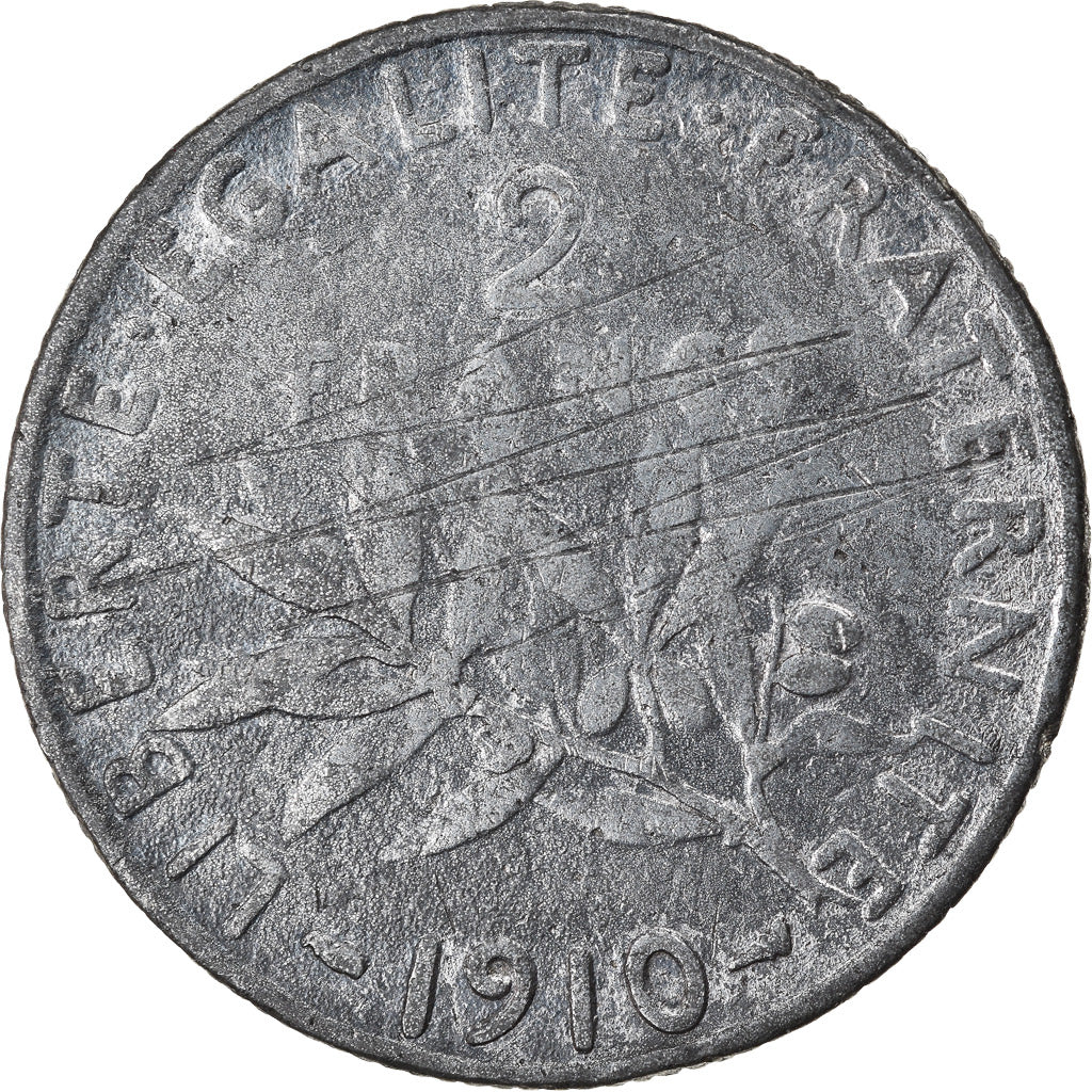 Moeda, França, Semeuse, 2 Francs, 1910, Paris, Contemporary forgery, VF(20-25)