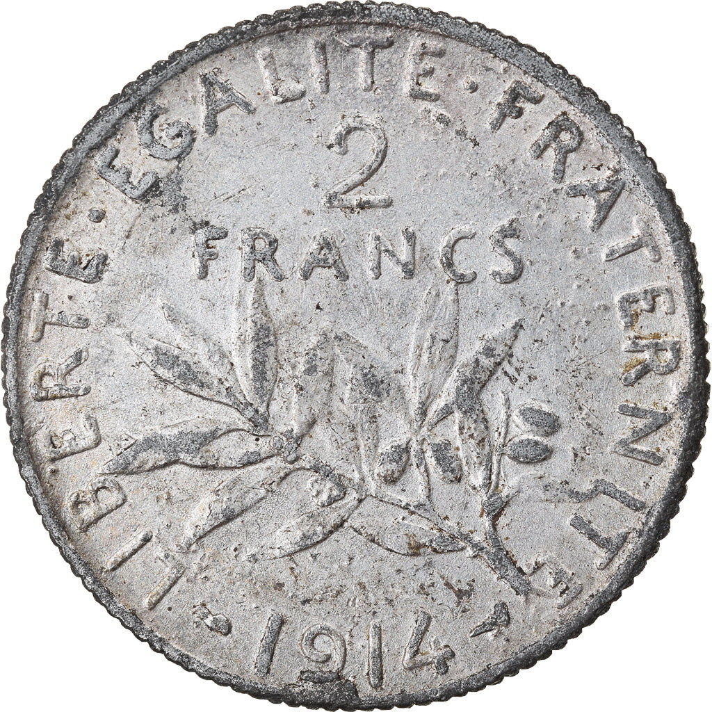 Coin, France, Semeuse, 2 Francs, 1914, Paris, Contemporary forgery, VF(20-25)
