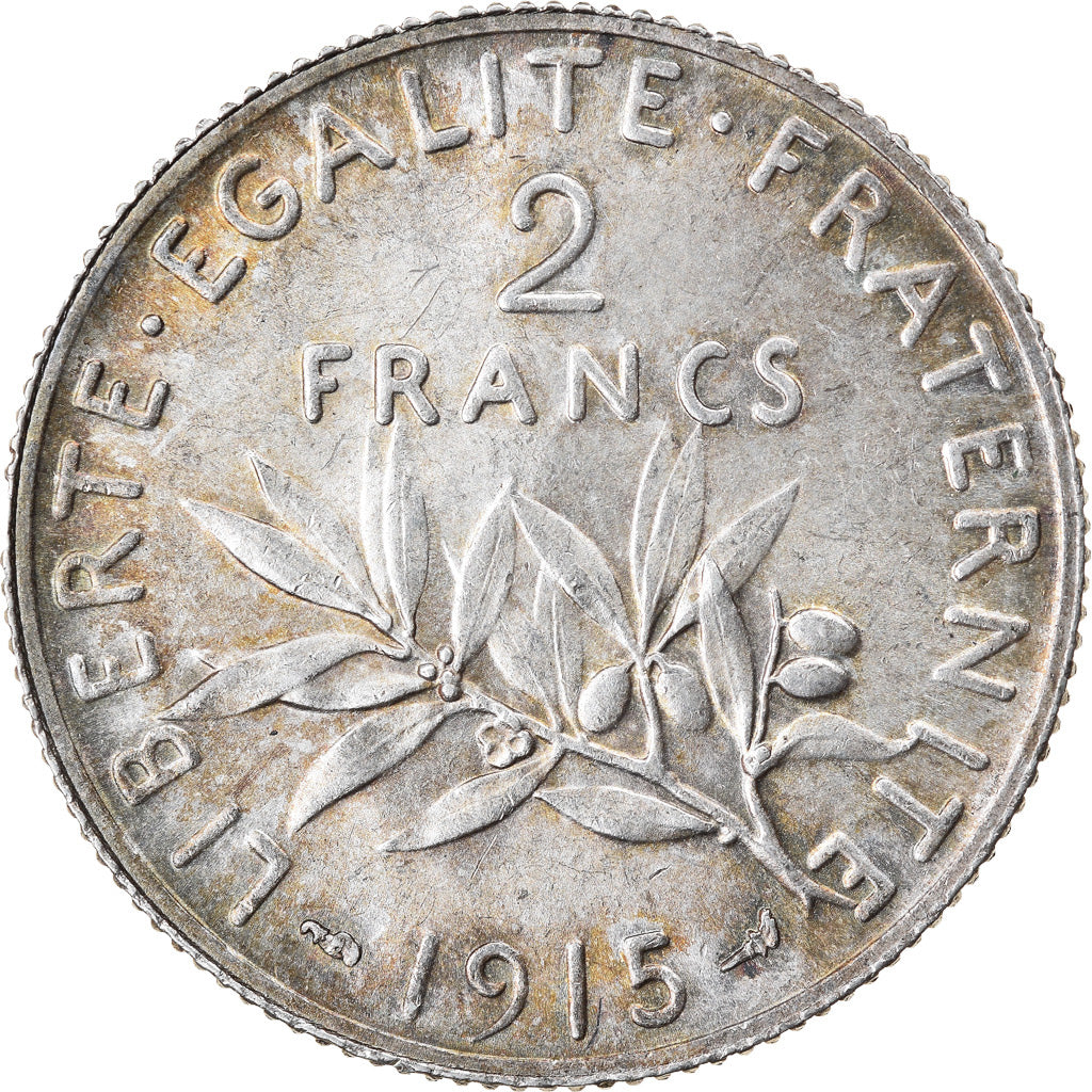 Monnaie, France, Semeuse, 2 Francs, 1915, Paris, SUP, Argent, Gadoury:532