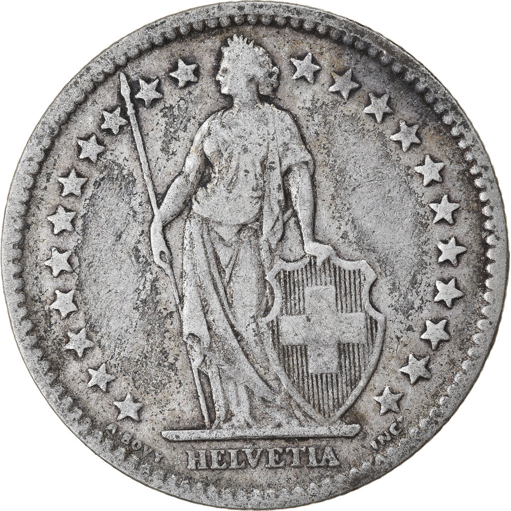 Coin, Switzerland, 2 Francs, 1874, Bern, VF(30-35), Silver, KM:21