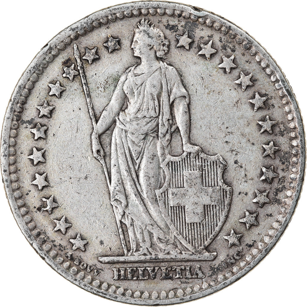 Coin, Switzerland, 2 Francs, 1944, VF(30-35), Silver, KM:21