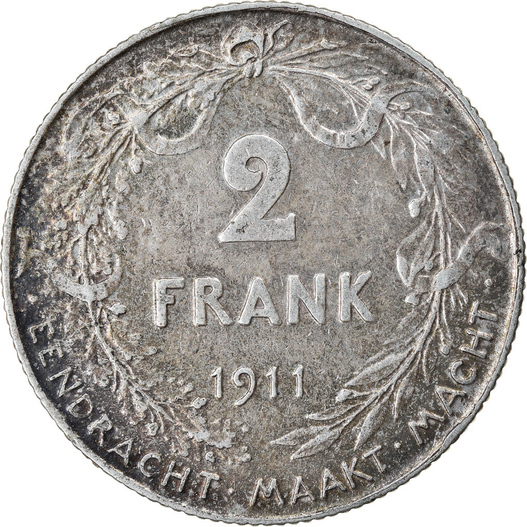Coin, Belgium, 2 Francs, 2 Frank, 1911, VF(30-35), Silver, KM:75
