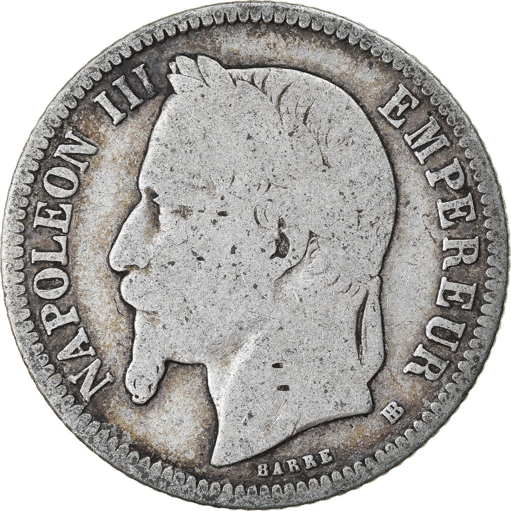 Coin, France, Napoleon III, Napoléon III, Franc, 1866, Strasbourg, VF(20-25)