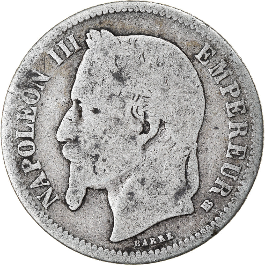 Coin, France, Napoleon III, Napoléon III, Franc, 1867, Strasbourg, VF(20-25)
