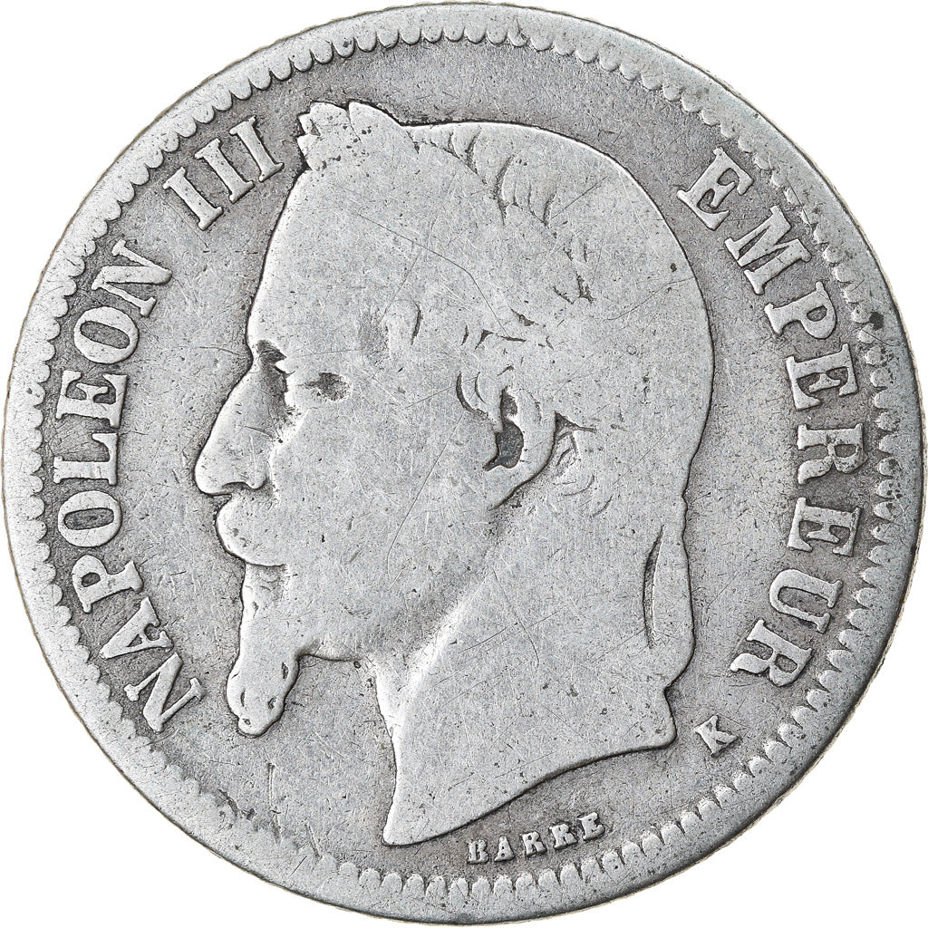 Coin, France, Napoleon III, Napoléon III, Franc, 1866, Bordeaux, VF(20-25)