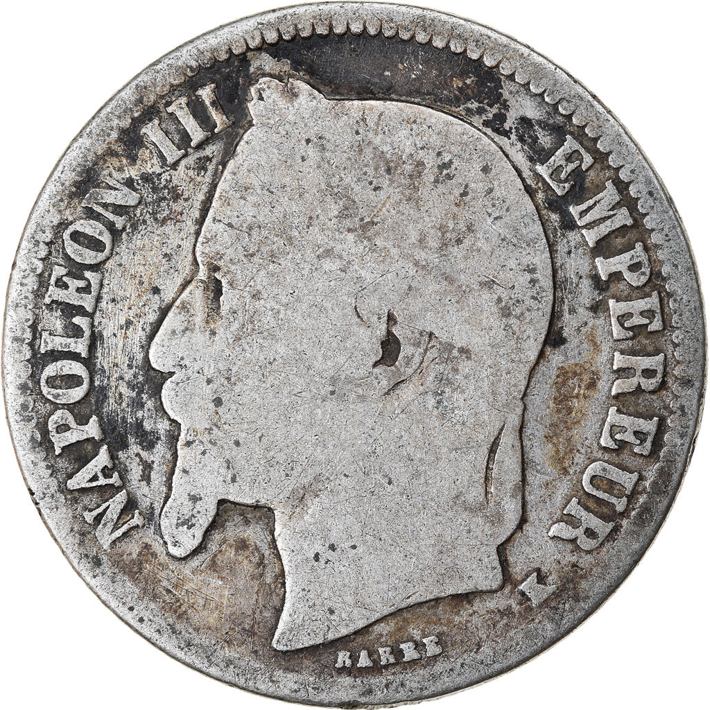 Coin, France, Napoleon III, Napoléon III, Franc, 1867, Bordeaux, F(12-15)