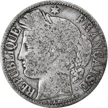 Moneta, Francia, Cérès, Franc, 1872, Bordeaux, MB, Argento, KM:822.2