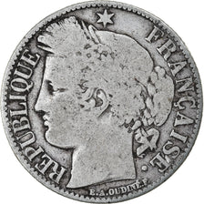 Coin, France, Cérès, Franc, 1872, Bordeaux, VF(20-25), Silver, KM:822.2