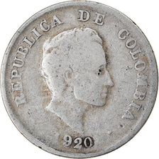Coin, Colombia, 20 Centavos, 1920, VF(20-25), Silver, KM:197