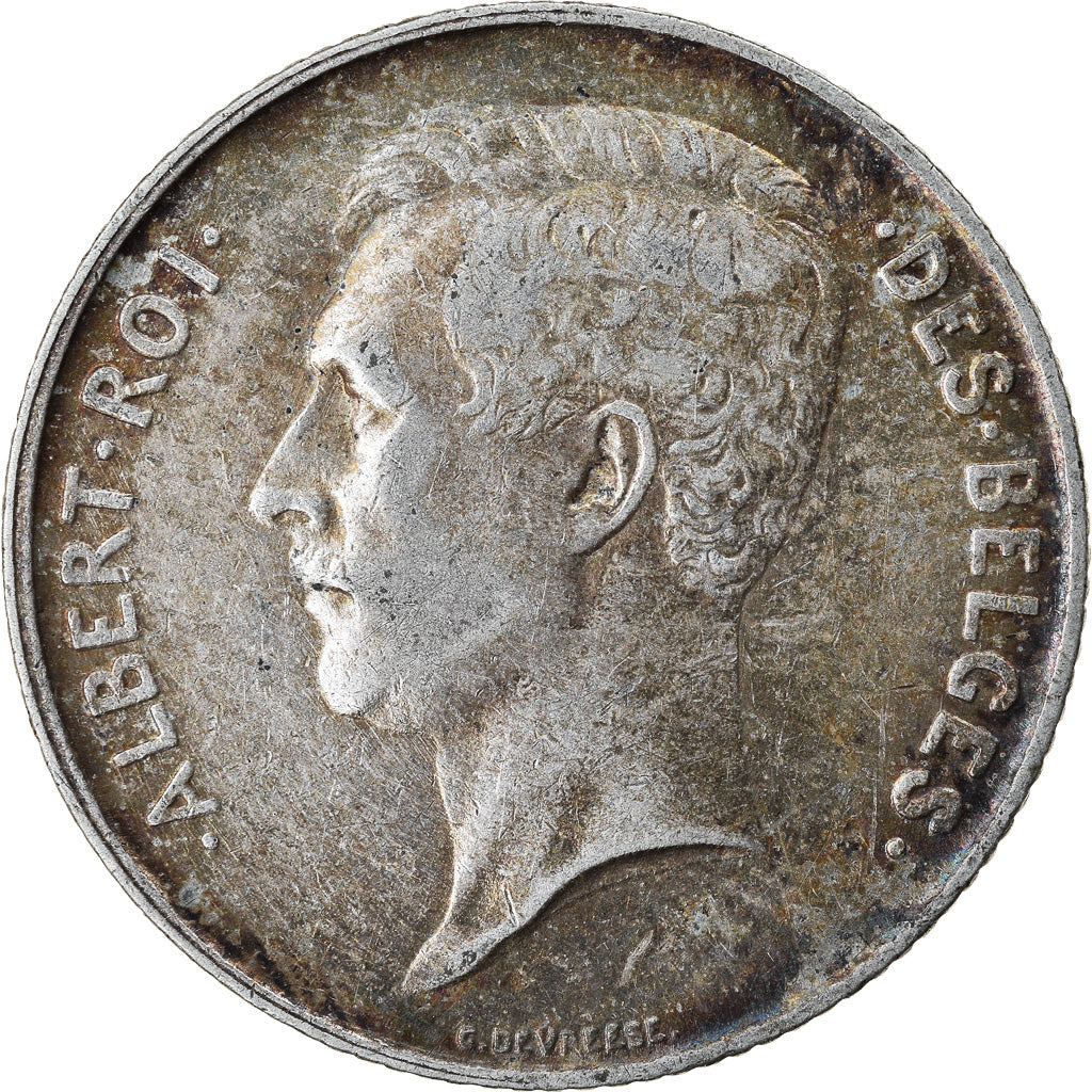 Coin, Belgium, Albert I, Franc, 1913, AU(50-53), Silver, KM:72