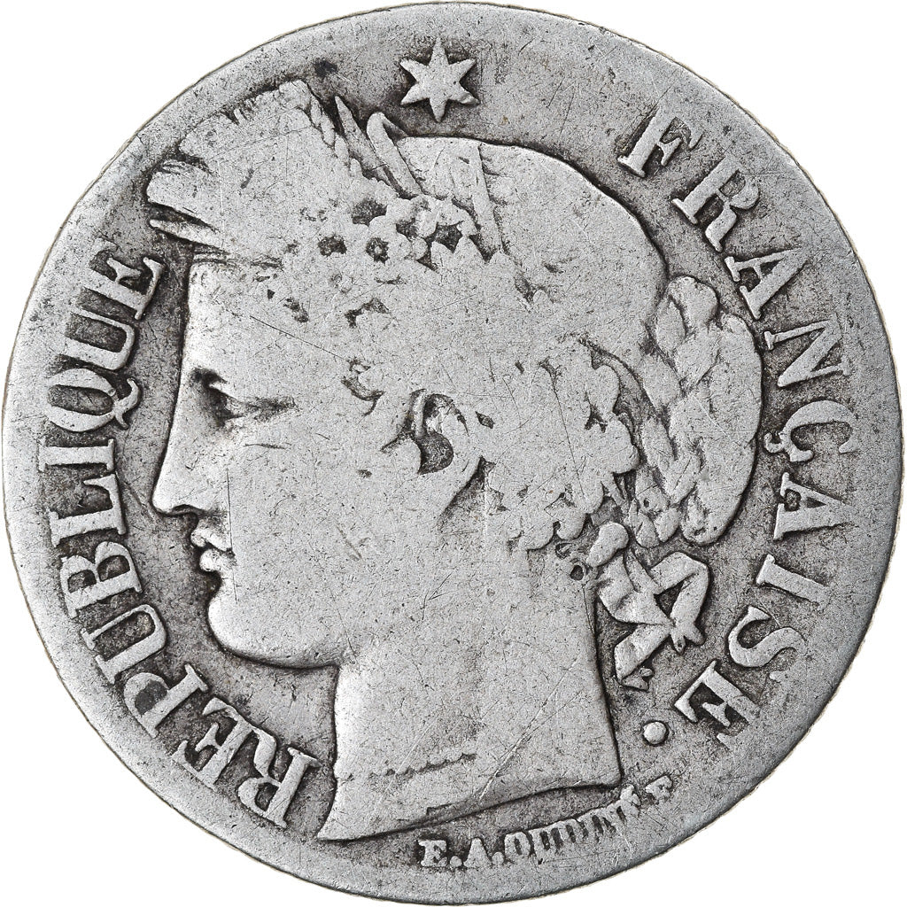 Moneta, Francia, Cérès, Franc, 1849, Paris, MB, Argento, KM:759.1, Le