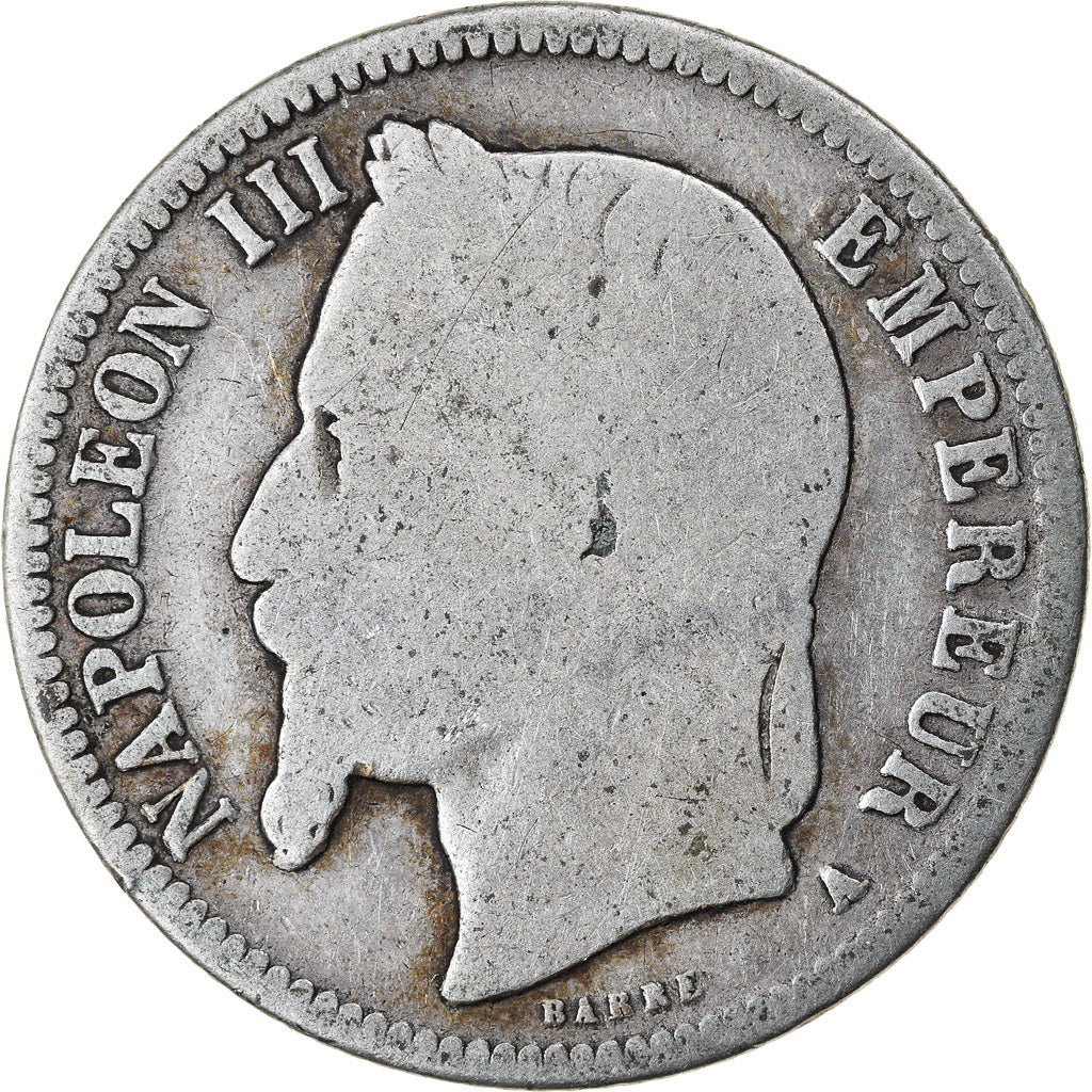 Coin, France, Napoleon III, Napoléon III, Franc, 1869, Paris, F(12-15), Silver