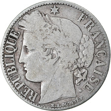 Coin, France, Cérès, Franc, 1872, Paris, VF(20-25), Silver, KM:822.1