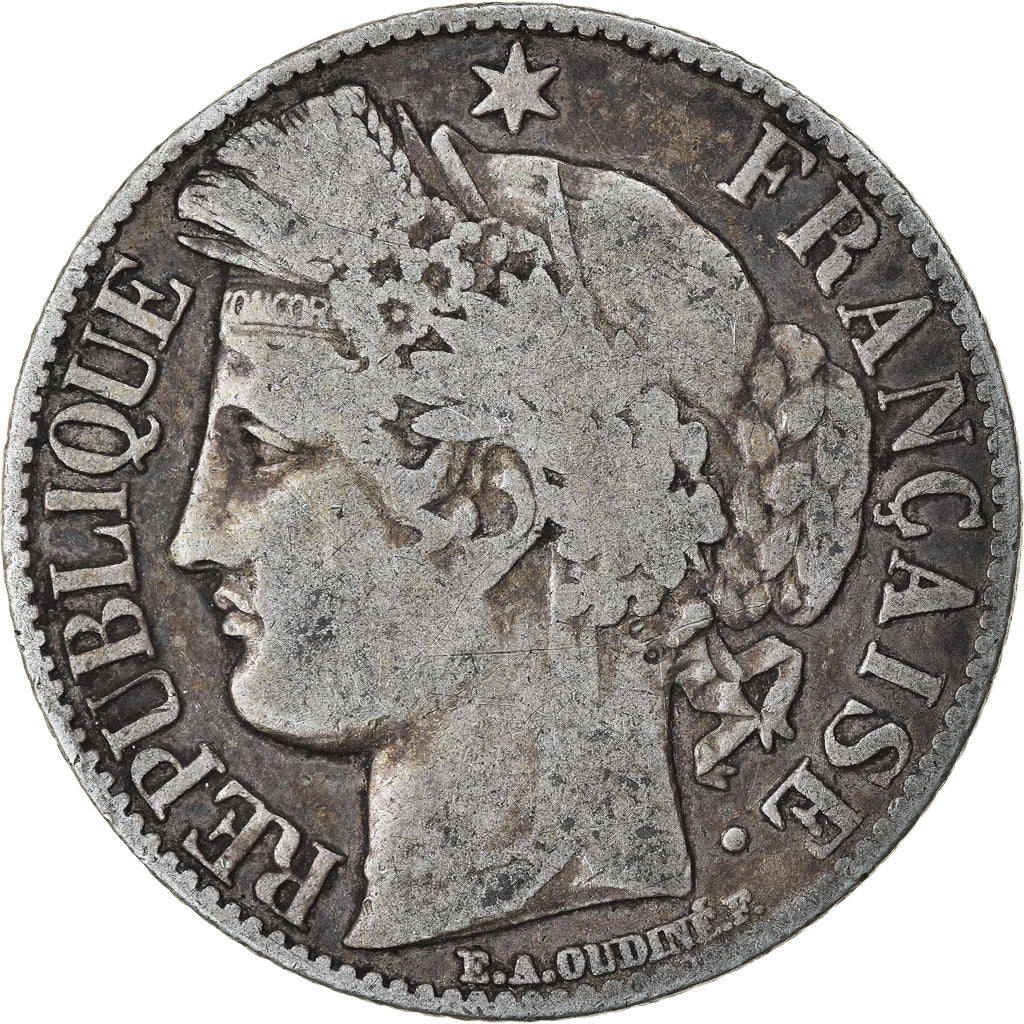 Coin, France, Cérès, Franc, 1887, Paris, VF(20-25), Silver, KM:822.1