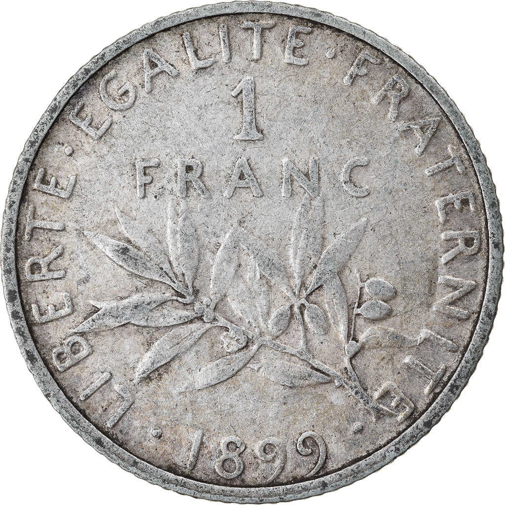Moeda, França, Semeuse, Franc, 1899, Paris, VF(30-35), Prata, KM:844.1