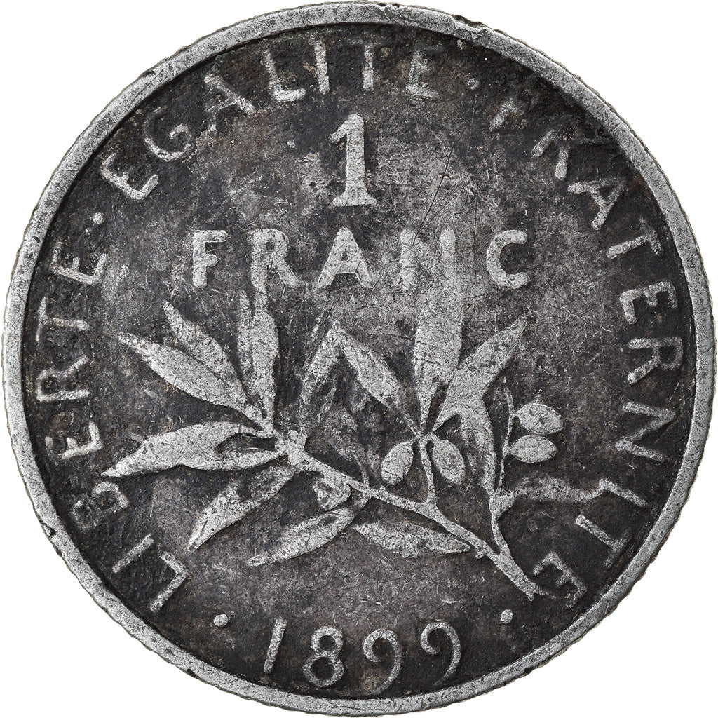 Moneta, Francia, Semeuse, Franc, 1899, Paris, MB+, Argento, KM:844.1
