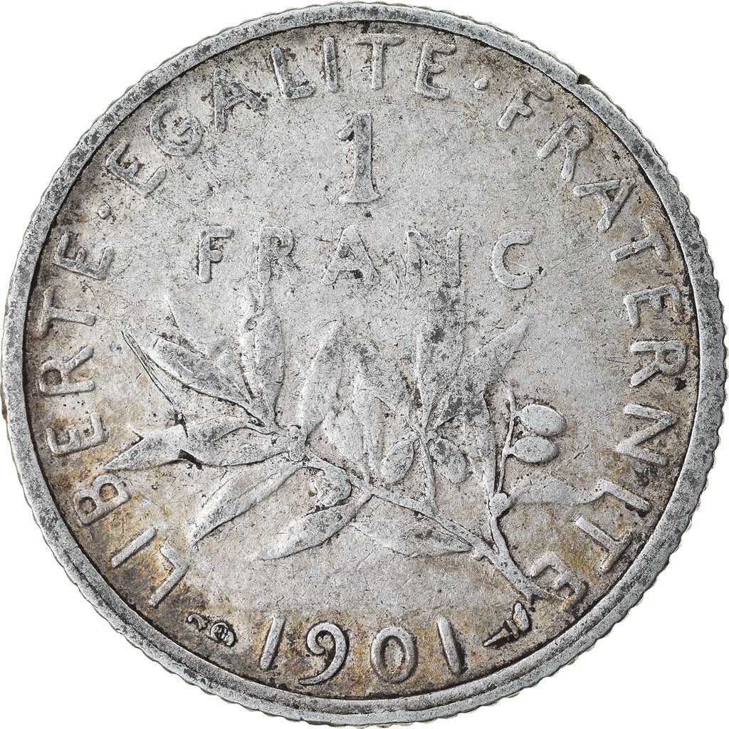 Coin, France, Semeuse, Franc, 1901, Paris, VF(30-35), Silver, KM:844.1