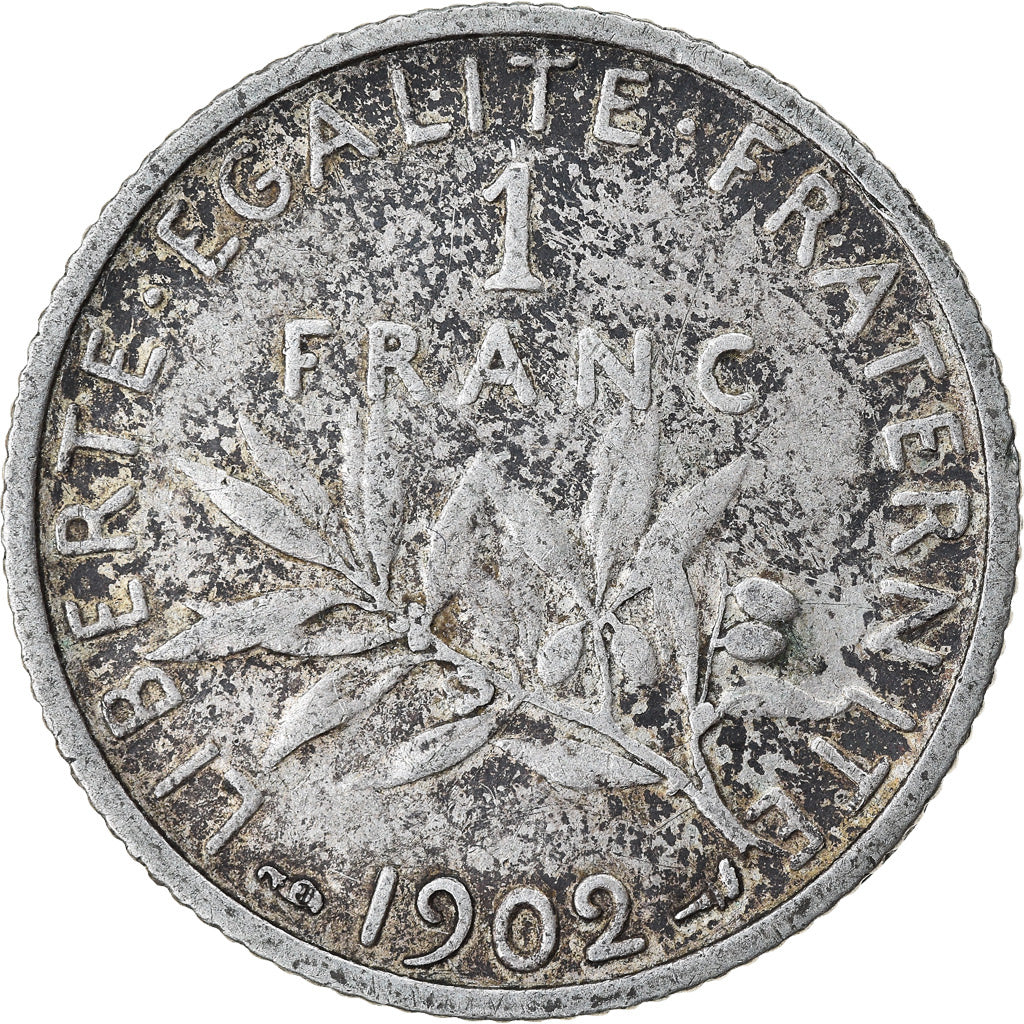 Münze, Frankreich, Semeuse, Franc, 1902, Paris, S+, Silber, KM:844.1