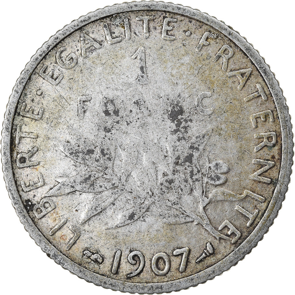 Münze, Frankreich, Semeuse, Franc, 1907, Paris, S+, Silber, KM:844.1