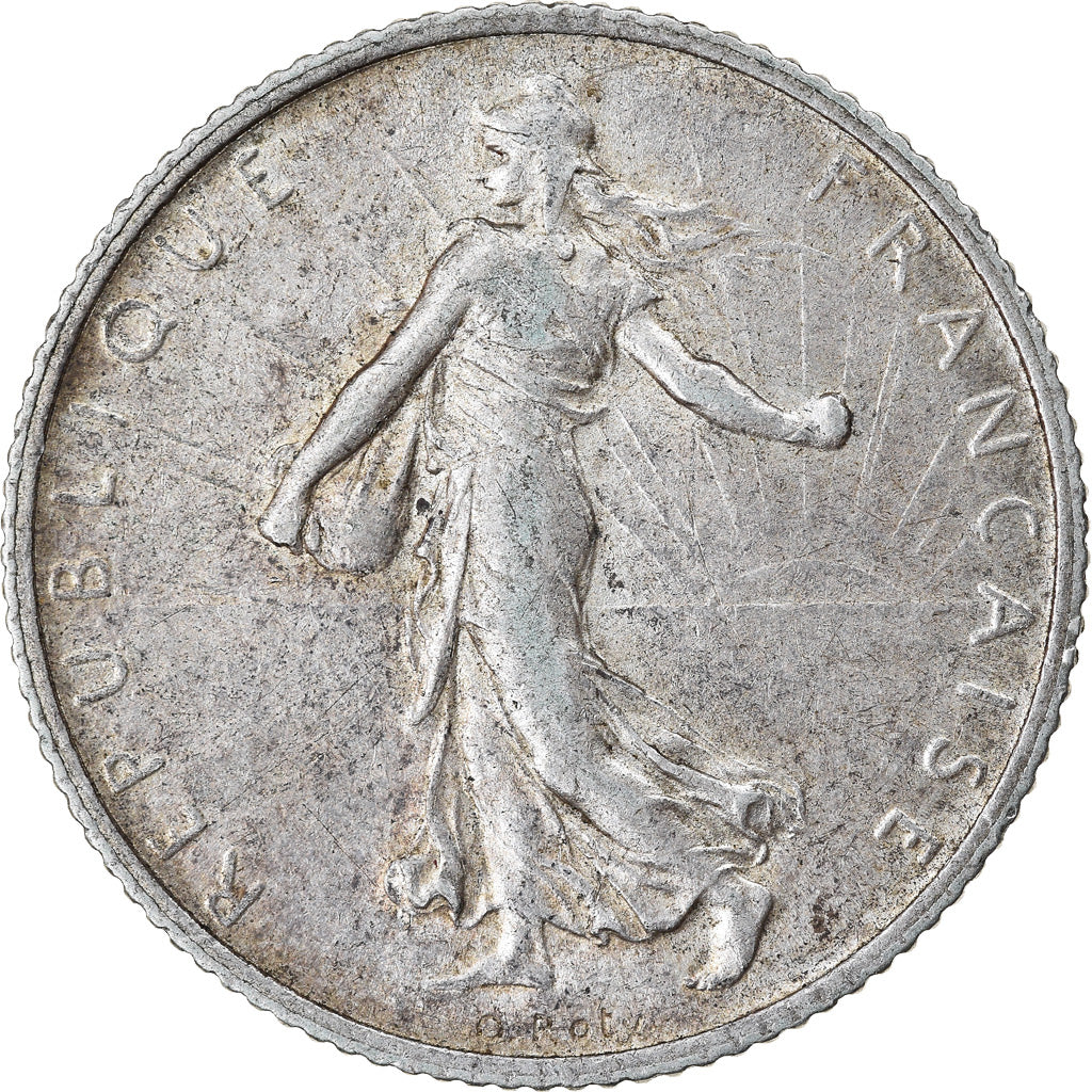 Munten, Frankrijk, Semeuse, Franc, 1911, Paris, ZF, Zilver, KM:844.1