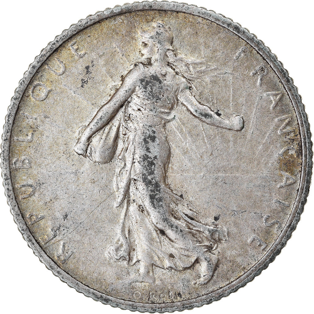 Coin, France, Semeuse, Franc, 1912, Paris, EF(40-45), Silver, KM:844.1