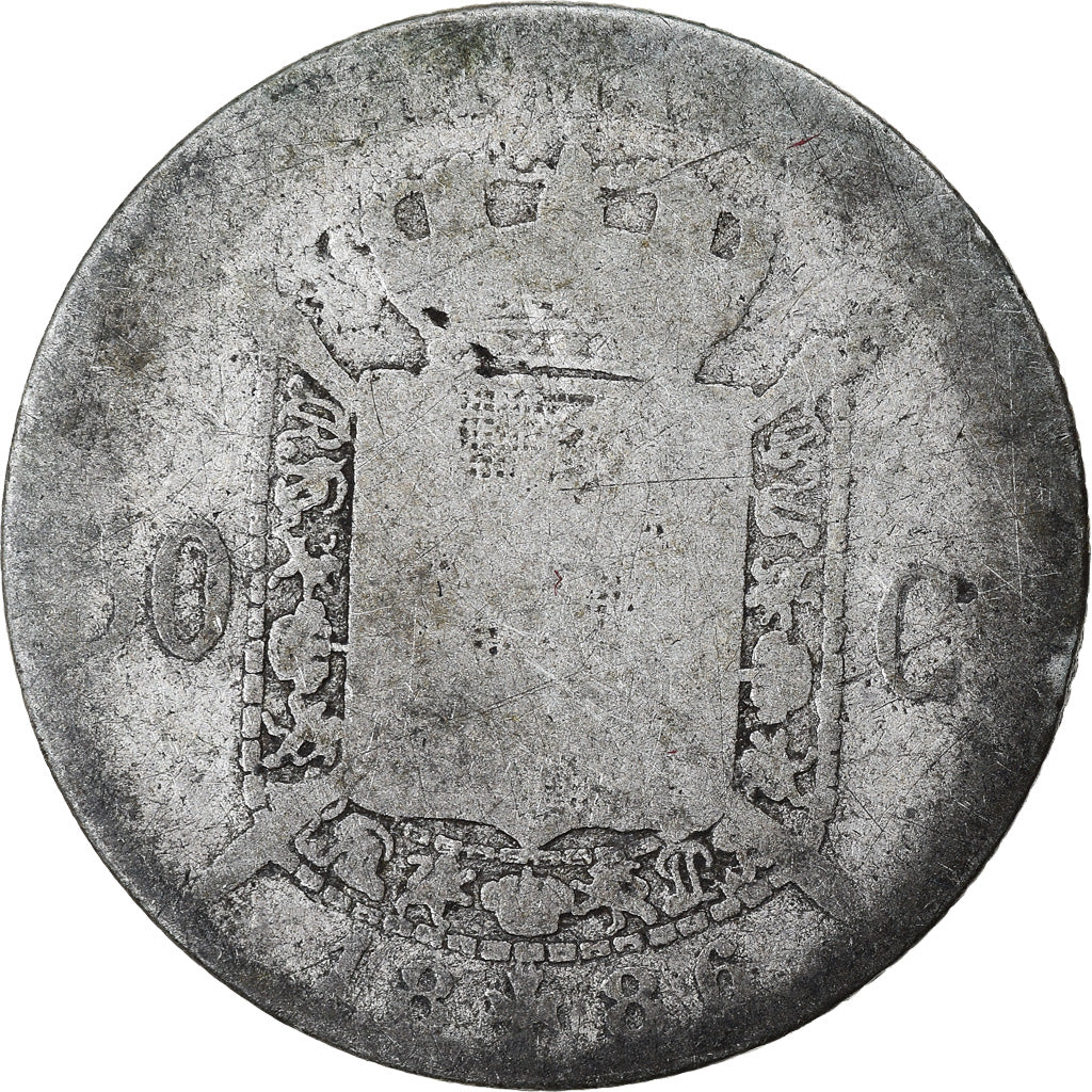 Münze, Belgien, Leopold II, 50 Centimes, 1886, SGE+, Silber, KM:27
