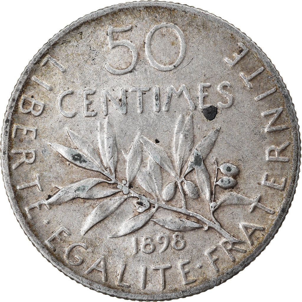 Monnaie, France, Semeuse, 50 Centimes, 1898, Paris, TTB, Argent, Gadoury:420