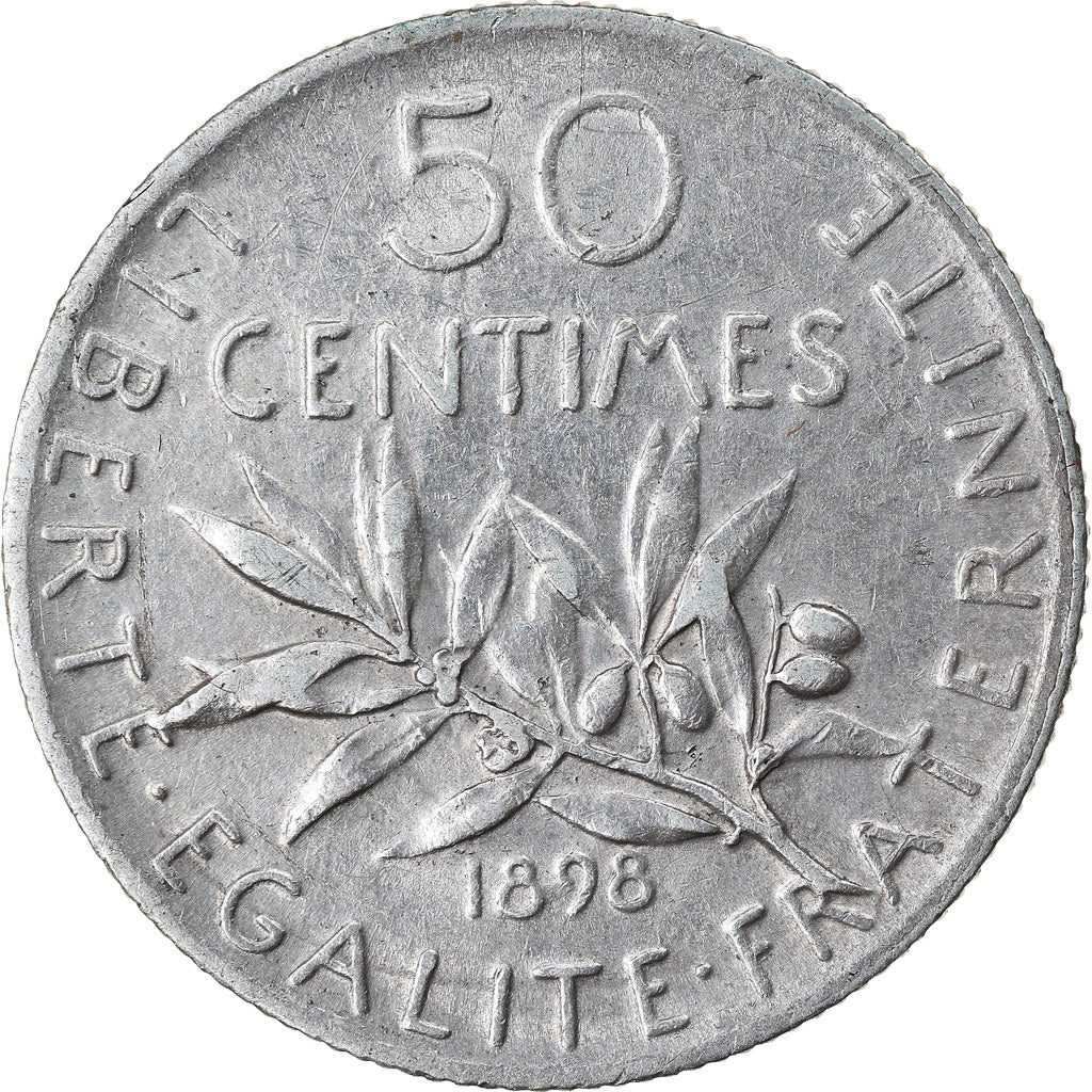 Coin, France, Semeuse, 50 Centimes, 1898, Paris, EF(40-45), Silver, KM:854