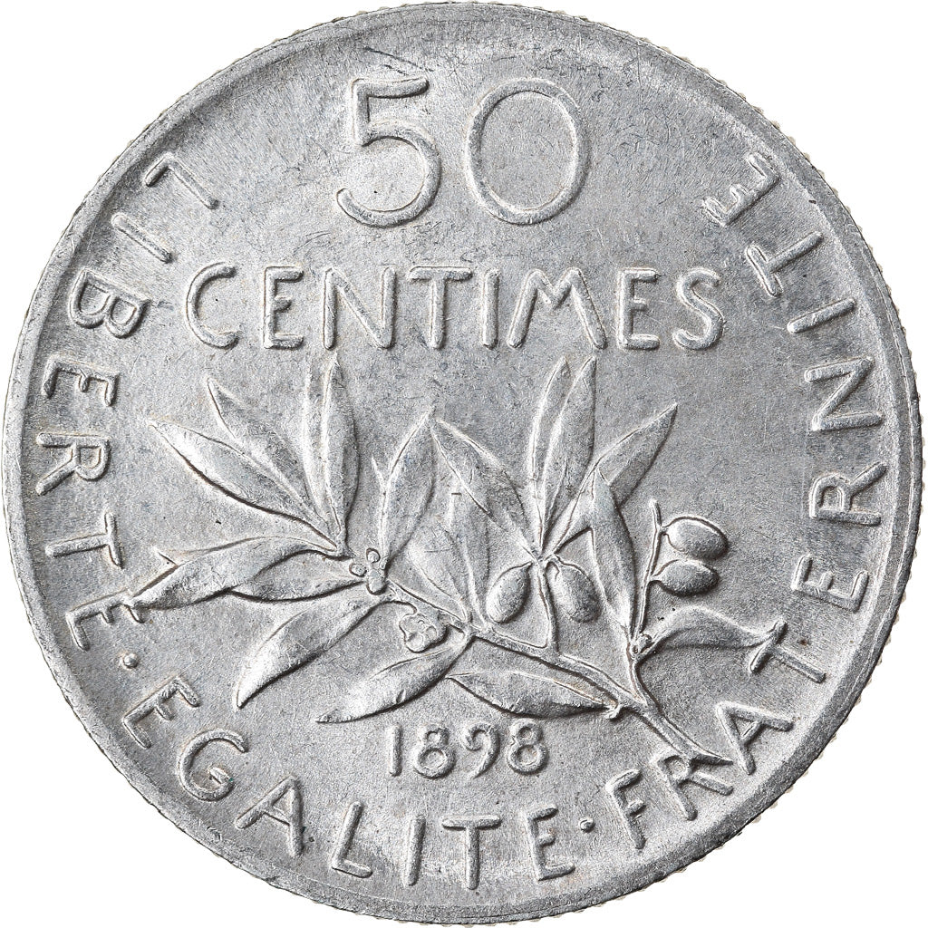 Coin, France, Semeuse, 50 Centimes, 1898, Paris, MS(63), Silver, KM:854