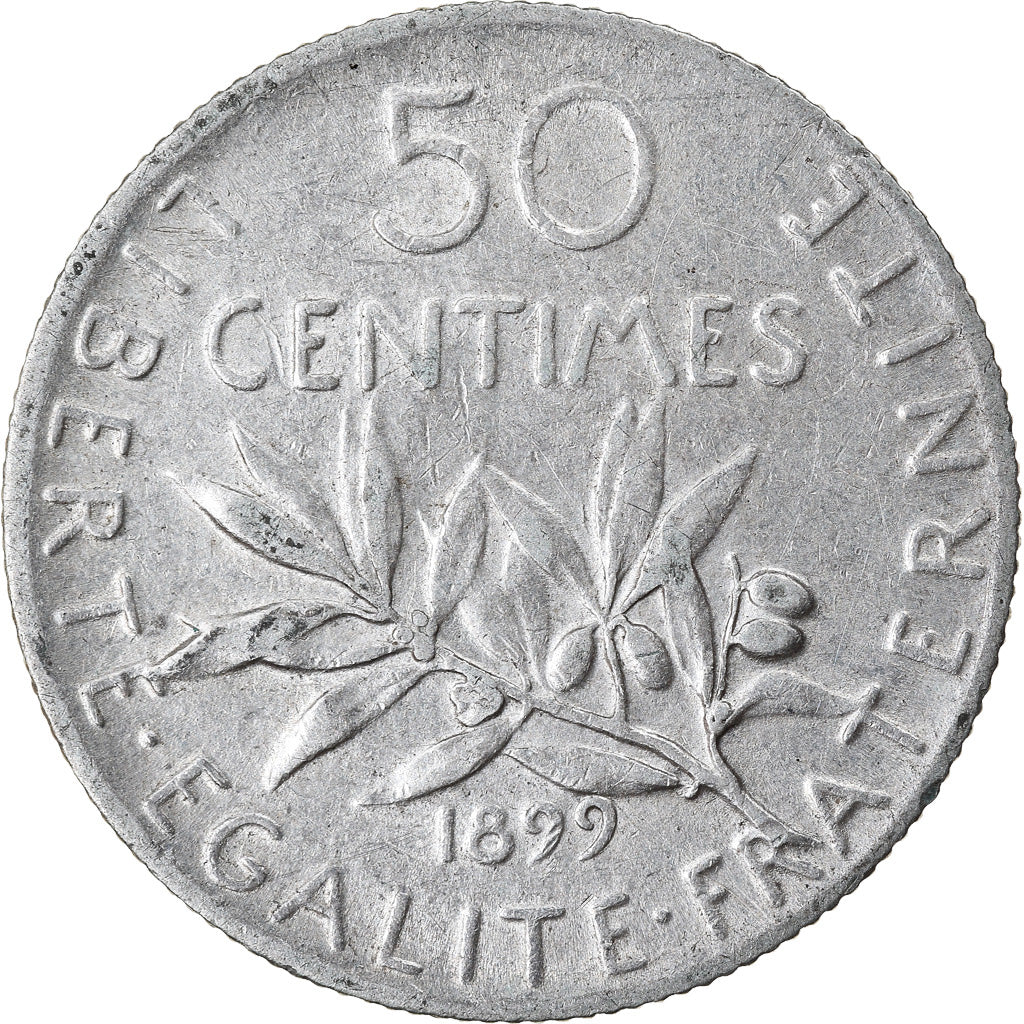 Moneta, Francia, Semeuse, 50 Centimes, 1899, Paris, BB, Argento, KM:854