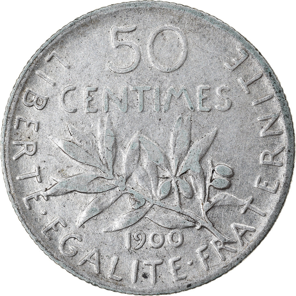 Moeda, França, Semeuse, 50 Centimes, 1900, Paris, EF(40-45), Prata, KM:854