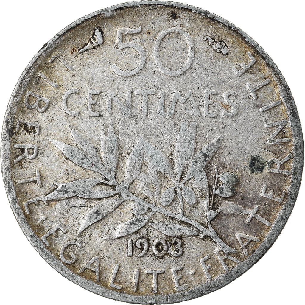 Münze, Frankreich, Semeuse, 50 Centimes, 1903, Paris, S+, Silber, KM:854