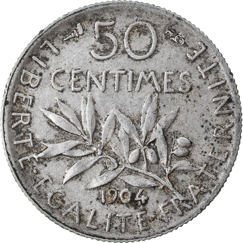 Coin, France, Semeuse, 50 Centimes, 1904, Paris, EF(40-45), Silver, KM:854